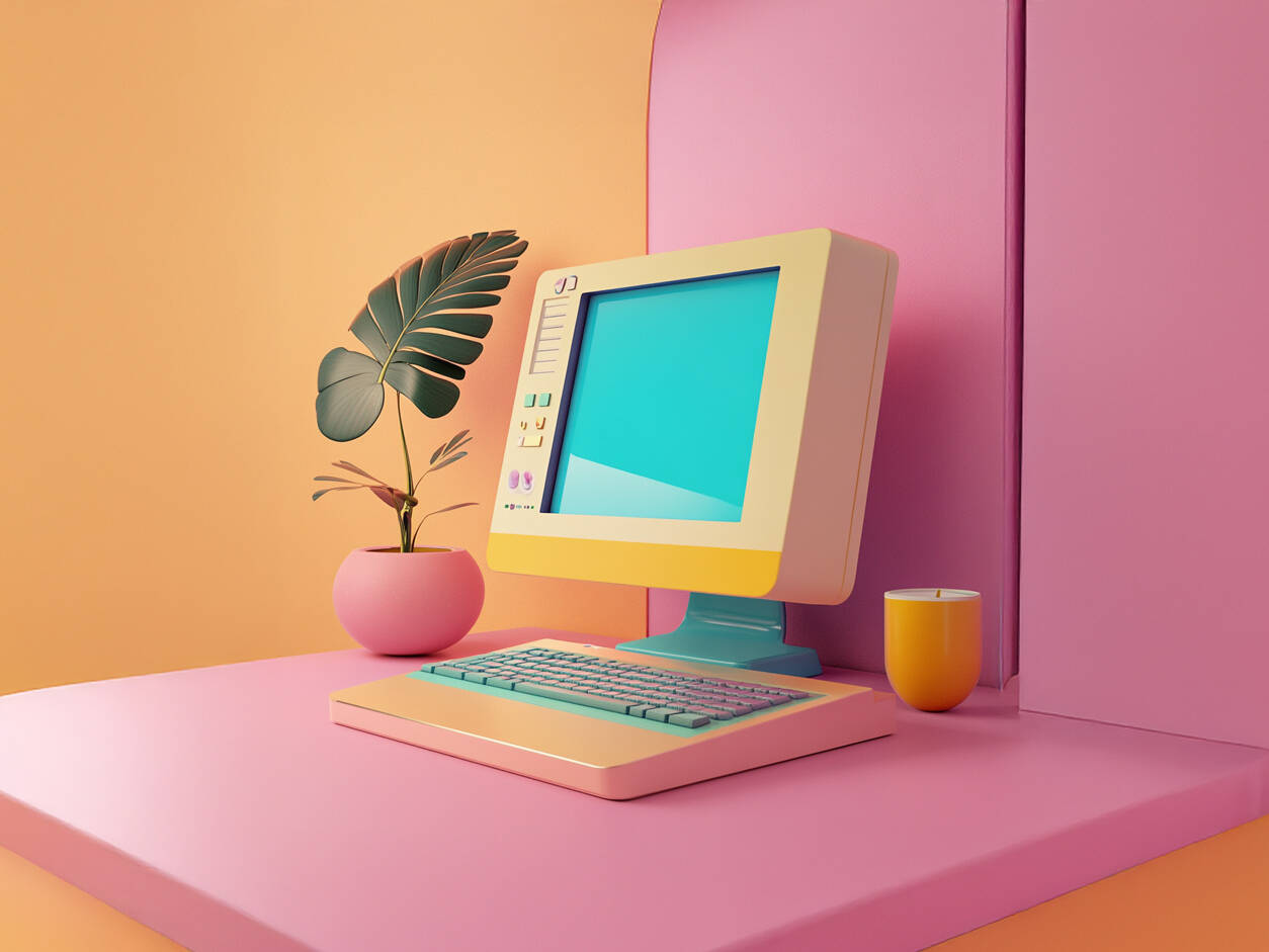 A_desktop_computer_colourful_outdated-website