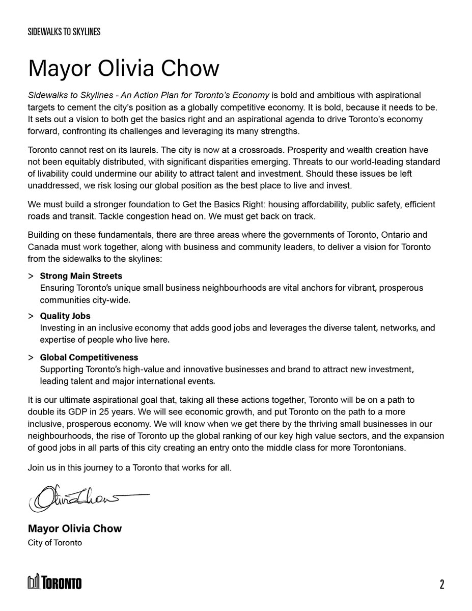 City of Toronto strategic report design