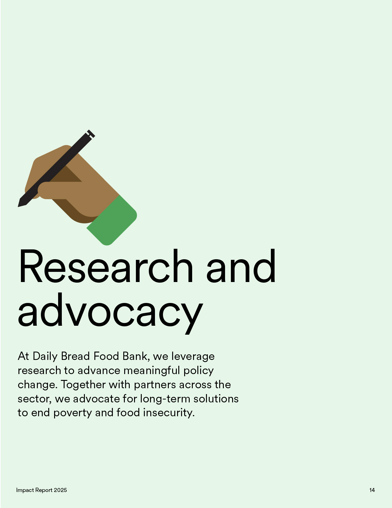 Daily Bread Food Bank 2025 Impact Report – accessible report design by Universe Design Studio