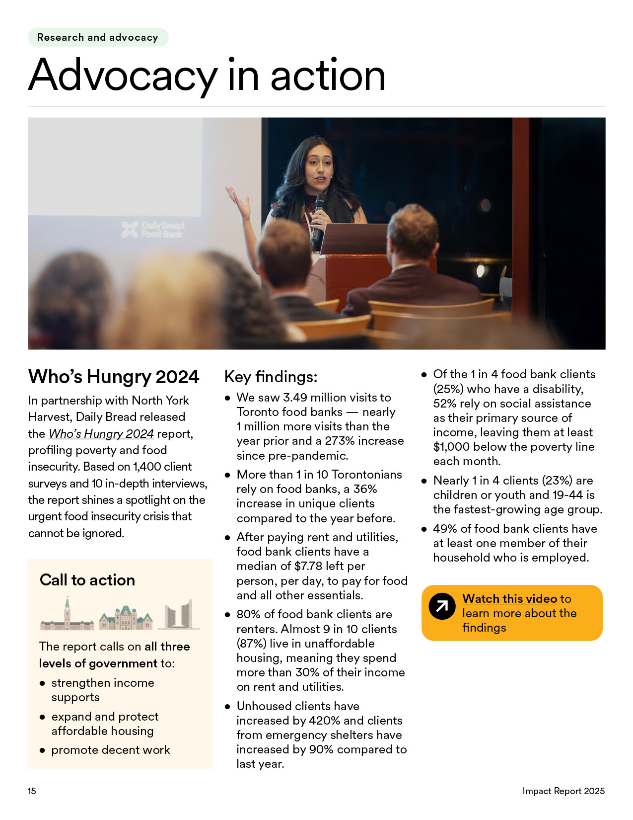 Daily Bread Food Bank 2025 Impact Report – accessible report design by Universe Design Studio