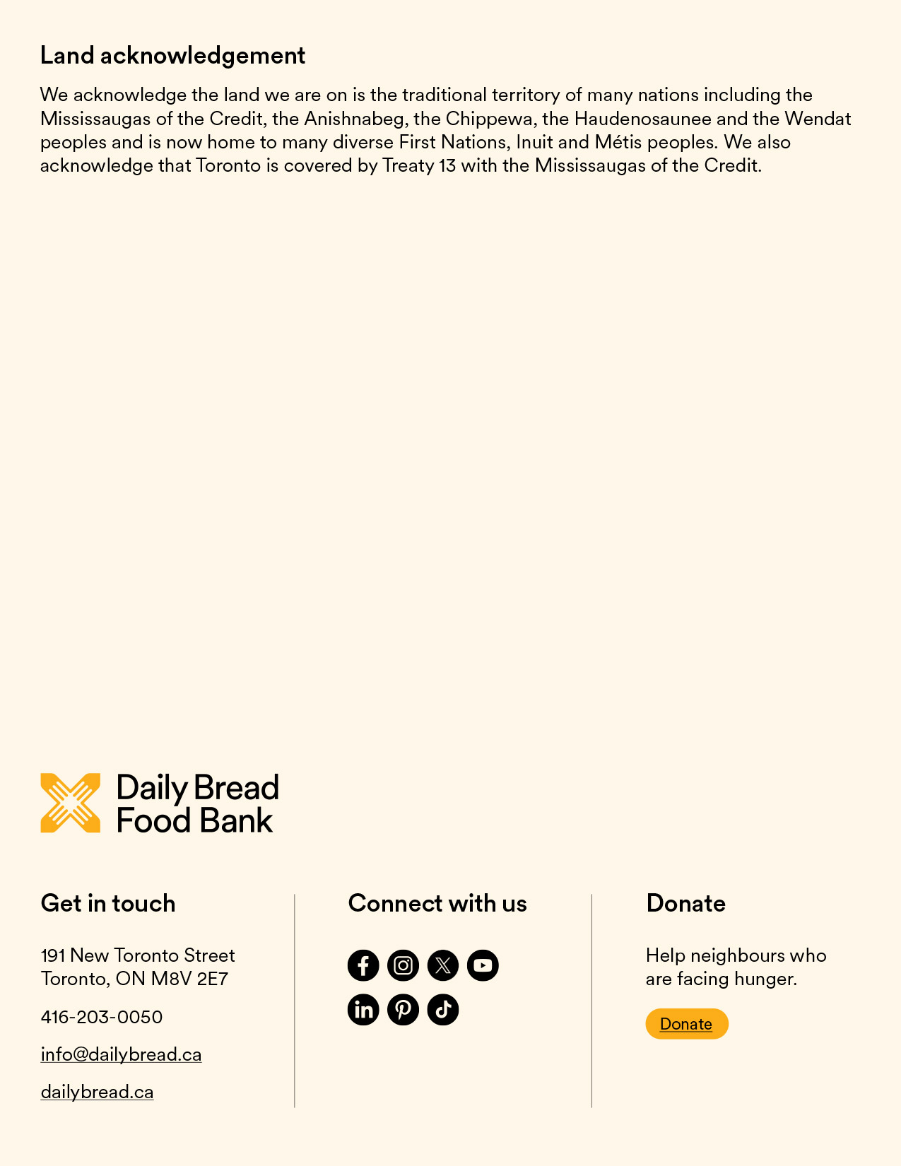 Daily Bread Food Bank 2025 Impact Report – accessible report design by Universe Design Studio