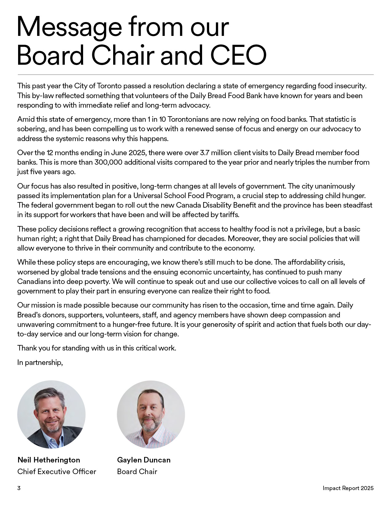 Daily Bread Food Bank 2025 Impact Report – accessible report design by Universe Design Studio