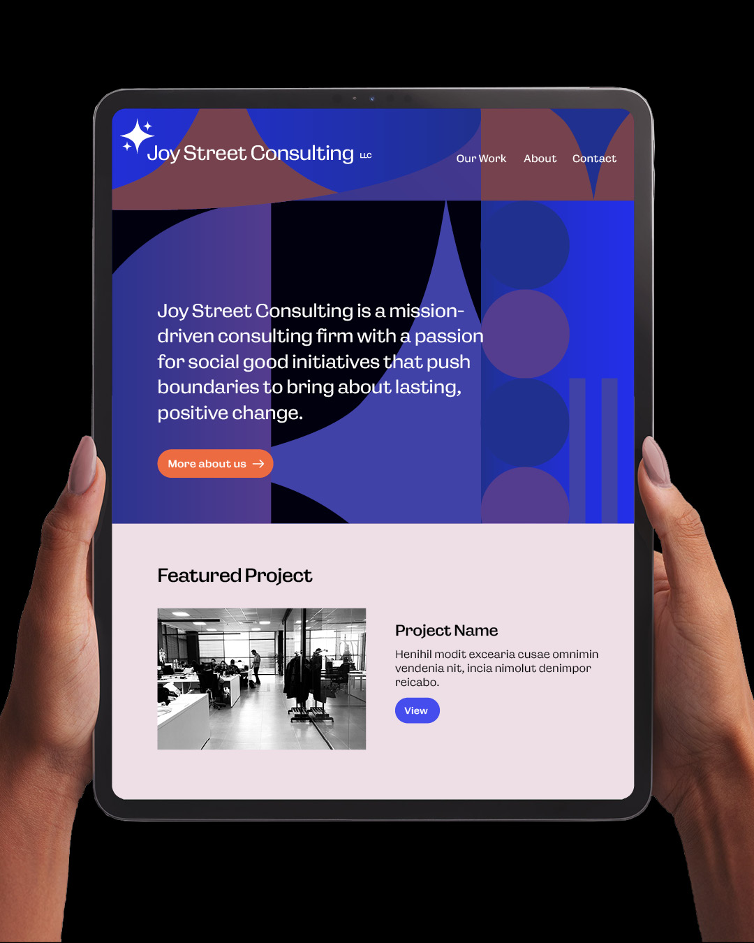 joy street brand design website development non-profit consulting firm