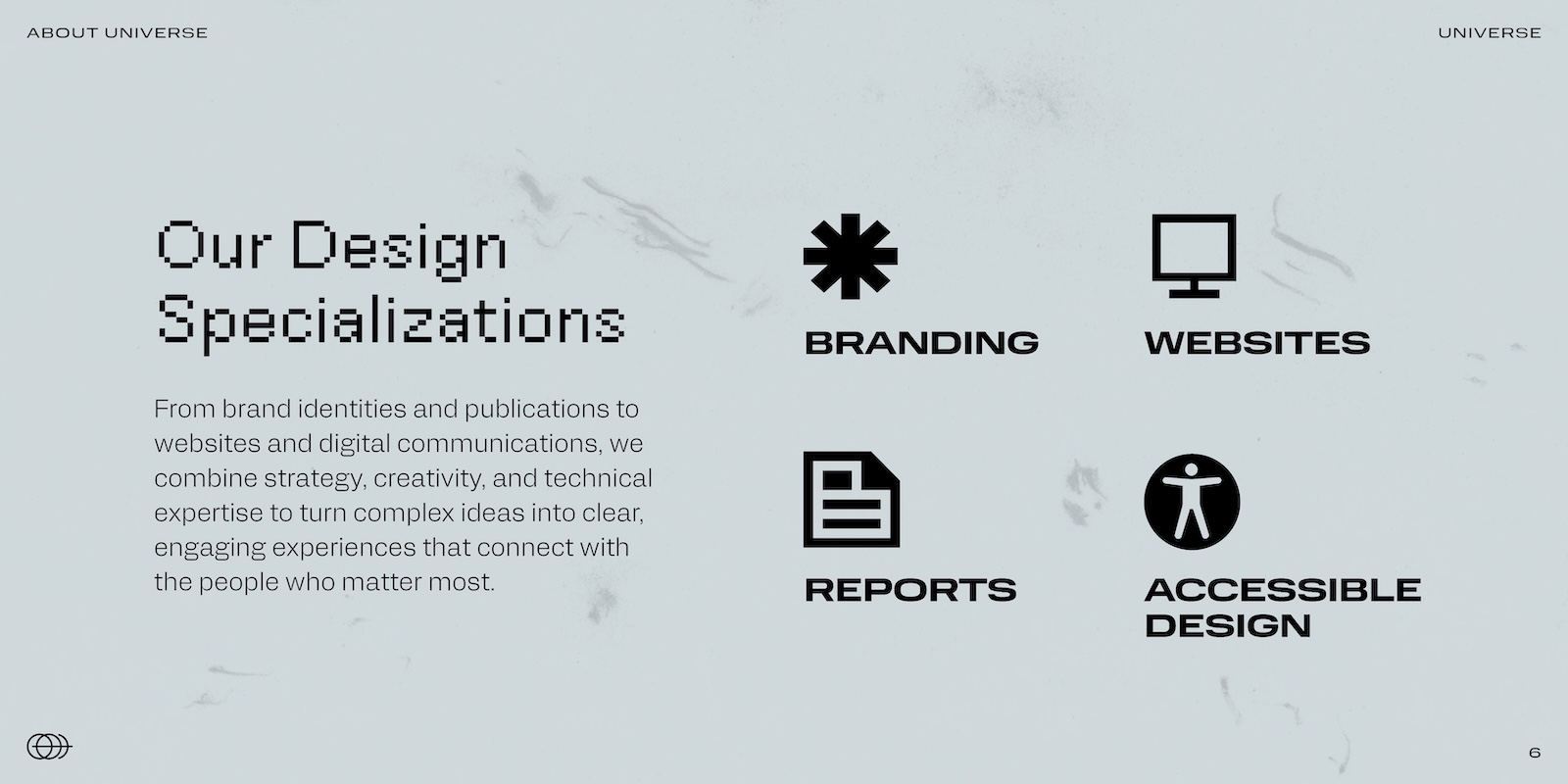 Presentation design for branded, engaging presentations and slide decks.