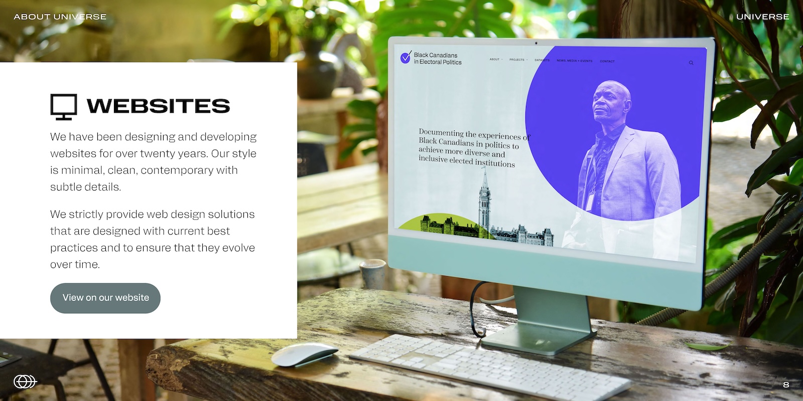 Presentation design for branded, engaging presentations and slide decks.